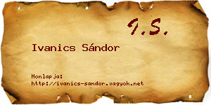 Ivanics Sándor névjegykártya